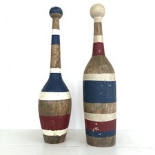 Pair Vintage Wooden Juggling