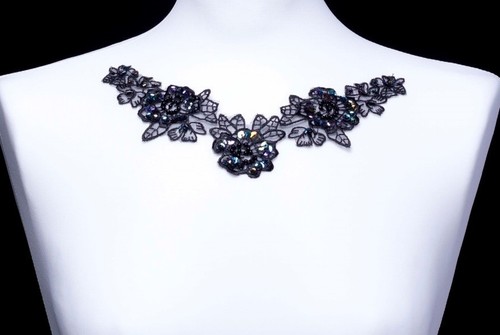 Floral embroidered organza - floral,