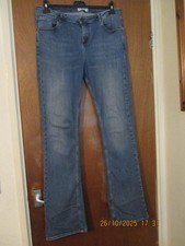 FAT FACE LADIES SELSEY BOOTCUT BLUE STRETCH JEANS SIZE 14 WAIST 34 LEG 34IN