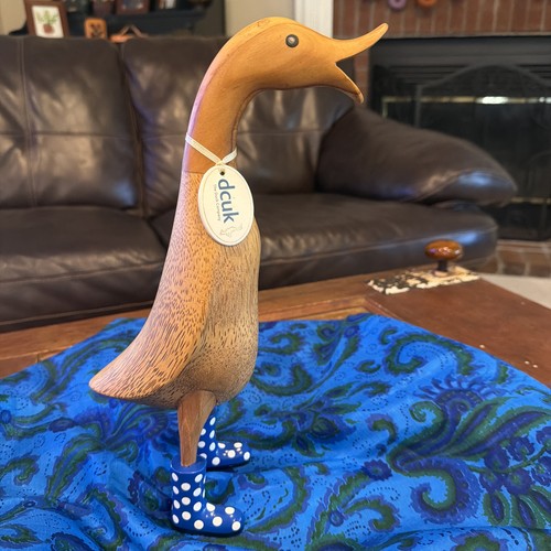 Dcuk wooden duck wearing blue - wearing,