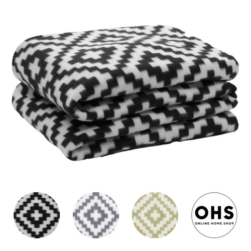 Geo tile throw over bed - geo,