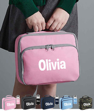 Personalised Named Lunch Bag Box  Nursery School Boys Girls Multiple Colours