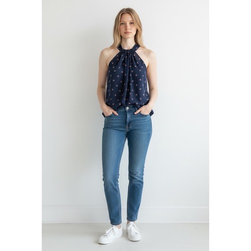 Loft navy floral halter tank - loft,