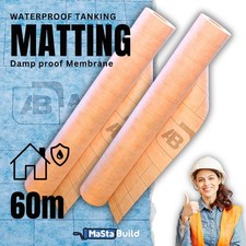 Waterproof Tanking Membrane Matting Shower Wall Floor Seal AQUA BUILD Orange 60m