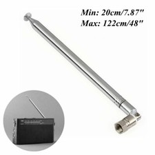 10 Sections Telescopic Antenna Aerial For All DAB FM Radio F Connector 120cm