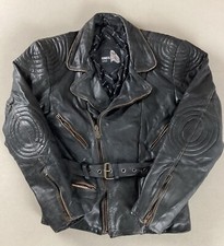 Vintage Distressed Leather Biker Jacket Motorcycle Jacket EU Size 50 40”