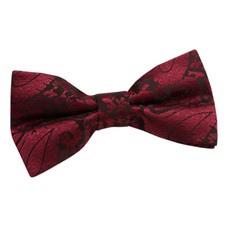 Burgundy Mens Bow Tie Woven
