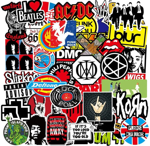 100 rock stickers - rock, lot