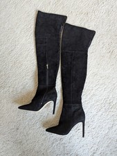Sam Edelman Ladies Thigh Length Boots Size 6 Black Suede Leather. New