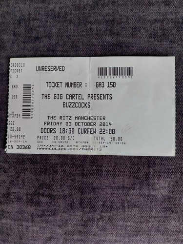 Buzzcocks used gig - buzzcocks,
