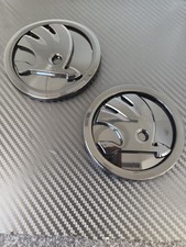 Skoda Badge 1 x 90mm & 1 x 80mm Gloss Black Free Postage Emblem  High Quality 