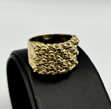 9ct Yellow Gold on Silver Mens Heavy Keeper Ring size Z Large, Big, Huge, XL