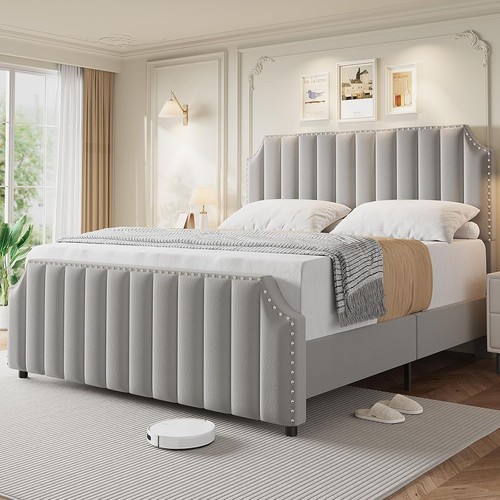 Queen size velvet bed frame - size,