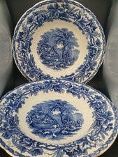 BRITISH SCENERY BOOTHS BLUE WHITE COUNTRY HOUSE WALL  HANGING PLATE 10Y2 INCHES 