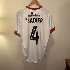 Walsall Football Club FC 2020 21 Errea White Away Matt Sadler 4 Large Shirt