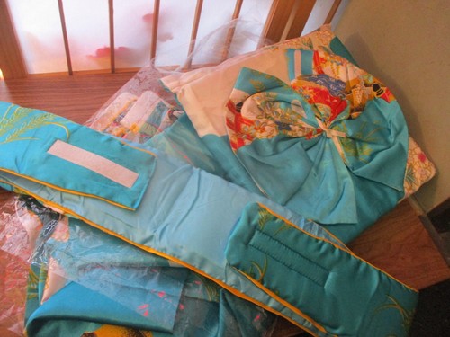 Real kimono dress with - real, up