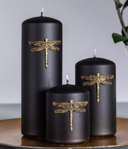 Dragonfly candle black - dragonfly,