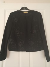 Laura Ashley Ladies Black Suit with ribbon embroidery Size 14