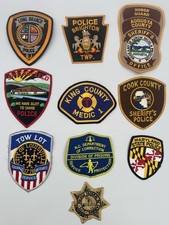 Vintage American Police  - Law Enforcement Agencies Various Obsolete Patches x10