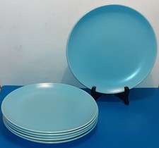 6 Poole Pottery TwinTone 9" / 23cm small dinner / salad plates, blue (+ grey)