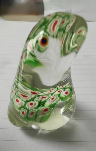 Vintage glass paperweight frog - vintage,