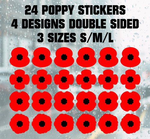 Poppy stickers remembrance - 24,