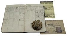 WW2 British RAF Flying Log Book Stationed In India, India Airmans Diary & Badge