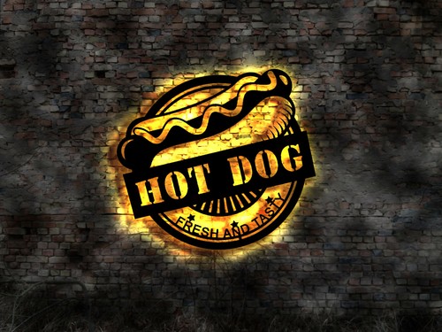 Wall art sign hot - sign, dog