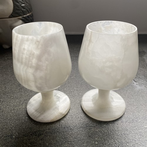 Onyx marble drinking goblets - marble,