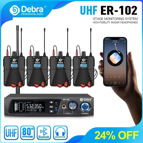 Debra 102 uhf iem wireless - er-102,