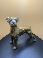 Brass Boxer Vintage Solid Brass REG DESIGN Dog Figurine