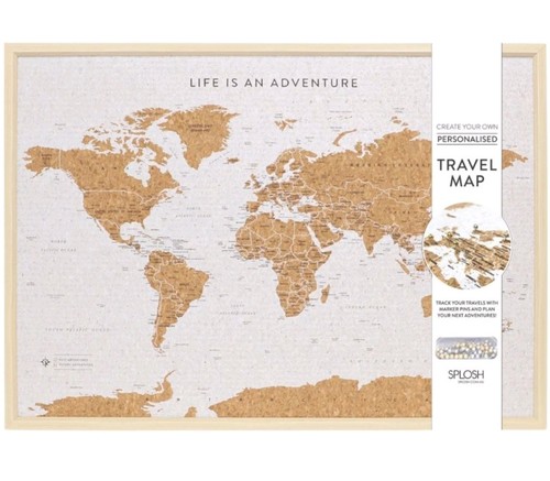 Travel map world pinboard cork - travel,