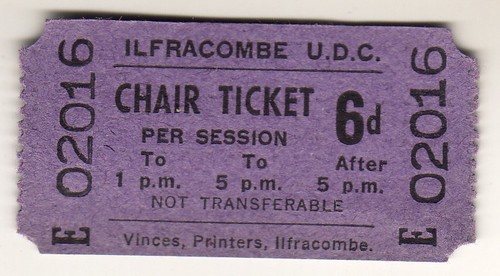 Deck chair ticket ilfracombe - deck,