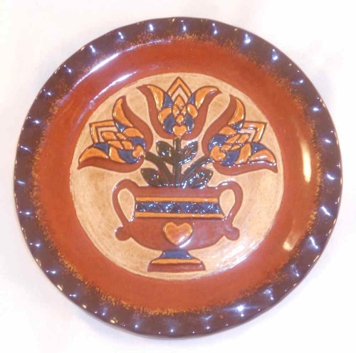 1992 redware tulipware dish - 1992,