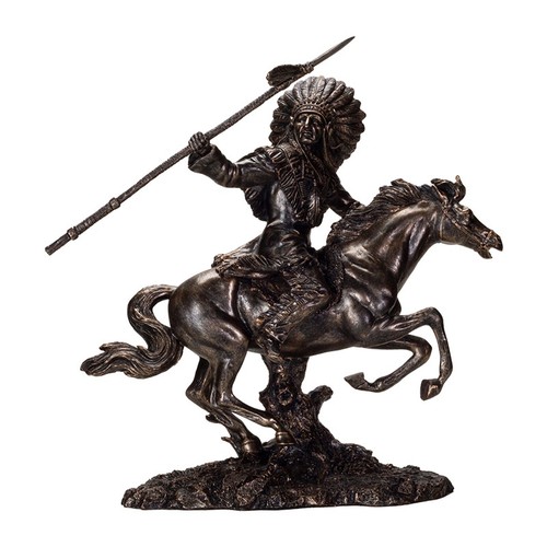 Indian riding horse with - indian, spear