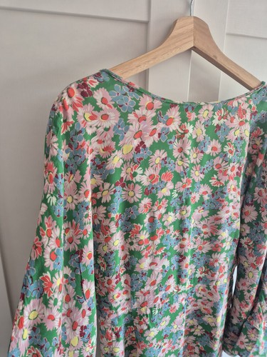 Zara floral midi dress green - midi,