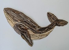 Handmade Driftwood Whale Wall Art