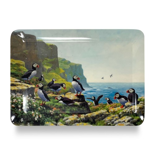 Puffins roosting melamine - puffins, tray