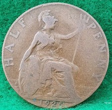 1925 George V Half Penny Coin