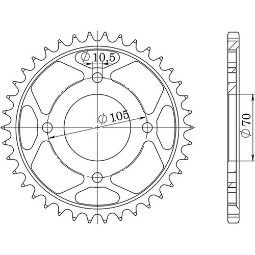Steel crown p530 - steel, d38