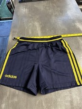 Retro vintage Adidas Originals Shorts Blue Yellow Small Running Football Gym