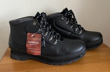KANGOL Black Leather Boots