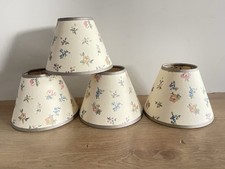 Set Of 4 Cream Taupe Floral Wallpaper Lamp Light Shades Cream Clip On Small
