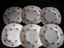 6 x Colclough Fragrance Ditsy Roses Rosebuds Bone China Tea Side Plates