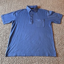 Gabicci Men’s Blue Polo Shirt Size M Cotton Blend Retro Mod Style Short Sleeve 