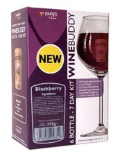 WINEBUDDY Blackberry Fruit Wine Kit - 6 Bottles in 7 Days - Young's Home Brew
