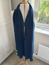 No label Women’s Teal Blue Wooly Winter Scarf Good Used Conditon