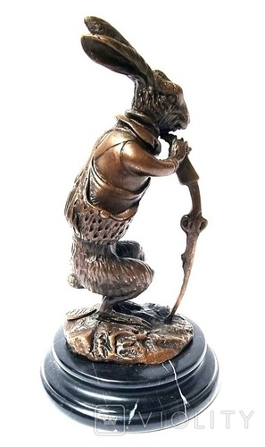 Bronze statuette hare animal - bronze,