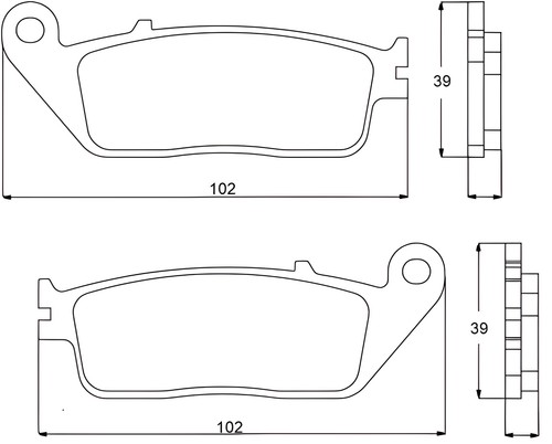 Front recessed brake pads - pads., for