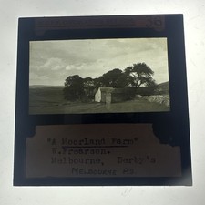 Antique Magic Lantern Slide moorland farm Melbourne Derbyshire  